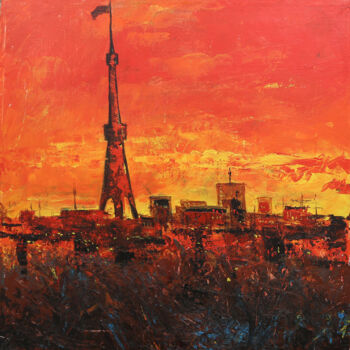 Картина под названием "Ташкент на закате" - Saidbilol Alimov, Подлинное произведение искусства, Акрил
