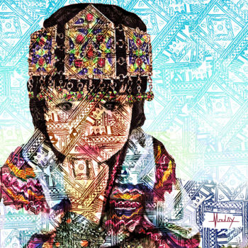 Digitale Kunst mit dem Titel "fillette kabyle" von Said Moulai Ali, Original-Kunstwerk, Digitale Malerei