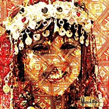 Digitale Kunst mit dem Titel "fillette touareg" von Said Moulai Ali, Original-Kunstwerk, Digitale Malerei