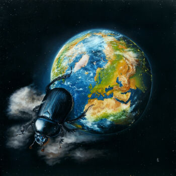 Εκτυπώσεις & Χαρακτικά με τίτλο "Cosmic Dung Beetle…" από Sailev, Αυθεντικά έργα τέχνης, Ψηφιακή εκτύπωση