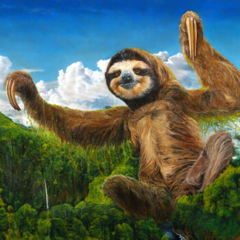 Gravures & estampes intitulée "The Seeding Sloth -…" par Sailev, Œuvre d'art originale, Impression numérique