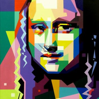 Painting titled "Mona Lisa" by Laurent Sailla, Original Artwork, Acrylic