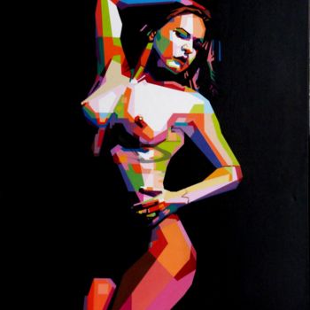 Malerei mit dem Titel "50 nuances de femme" von Laurent Sailla, Original-Kunstwerk, Acryl