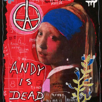Painting titled "Andy is Dead" by Sainte Fauste, Original Artwork, Acrylic