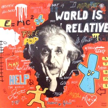 「World is Relative -…」というタイトルの絵画 Sainte Fausteによって, オリジナルのアートワーク, アクリル