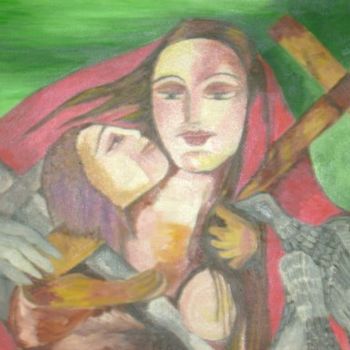 Malarstwo zatytułowany „mother with christ” autorstwa Chitra Patnaik, Oryginalna praca