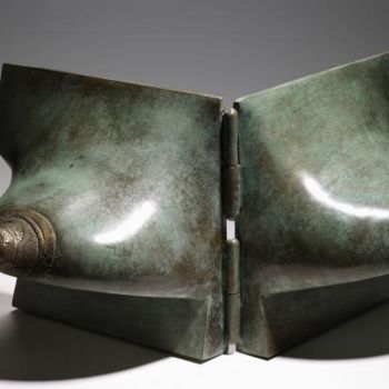 Sculpture titled "SEINS VERTS" by Sak, Original Artwork, Bronze