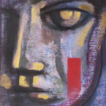 Painting titled "Consapevolezza" by Sal Picascia, Original Artwork, Charcoal