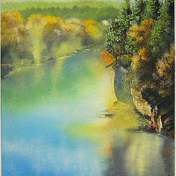 Painting titled "SHAWNEE FOREST IN T…" by Thomas Peterson, Original Artwork, Oil