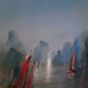 Peinture intitulée "La Baie d'Along" par Salah Chaoui, Œuvre d'art originale, Huile