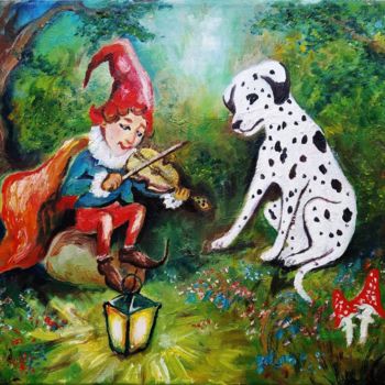Painting titled "Forest fairy tale" by Salamander Nebula, Original Artwork, Oil