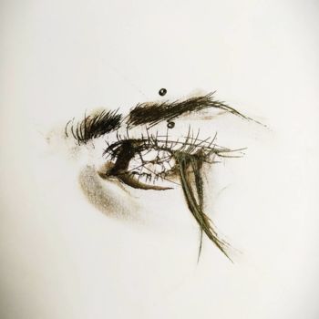 Zeichnungen mit dem Titel "Fashion eye 92" von Salamander Nebula, Original-Kunstwerk, Gel Stift