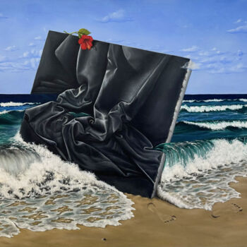 Картина под названием "L'art et la nature" - Salamandre, Подлинное произведение искусства, Масло