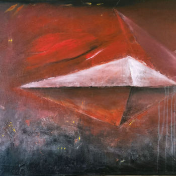 Картина под названием "Красный вектор" - Александр Михалев, Подлинное произведение искусства, Акрил