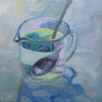 Schilderij getiteld "Jug and Spoon" door Chris Derrick, Origineel Kunstwerk, Olie