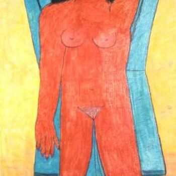 Drawing titled "Woman on a blue cha…" by Francisco Vidal, Original Artwork, Other