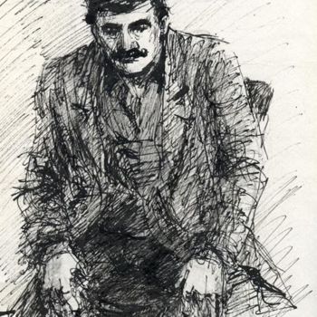 Drawing titled "Портрет" by Salidjon Mamatkulov, Original Artwork