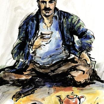 Drawing titled ""Узбекский чай"" by Salidjon Mamatkulov, Original Artwork