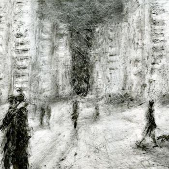 Drawing titled ""Снежный московский…" by Salidjon Mamatkulov, Original Artwork