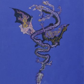 Dessin intitulée "Sword ''Dragon''" par Salih Habibnazarov, Œuvre d'art originale