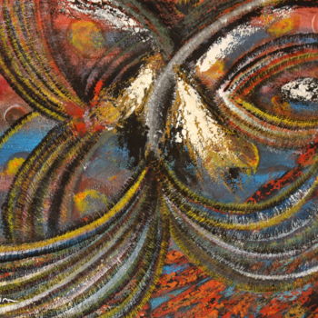Malerei mit dem Titel "Space face" von Salim Bouaddi, Original-Kunstwerk, Öl
