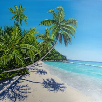 Peinture intitulée "La plage" par Lolo, Œuvre d'art originale, Huile