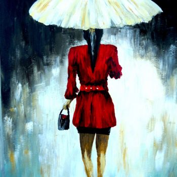 Pintura intitulada "un-soir-de-pluie.jpg" por Lolo, Obras de arte originais