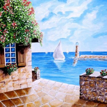 Painting titled "en-bord-de-mer.jpg" by Lolo, Original Artwork