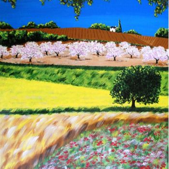 Painting titled "ah-la-campagne.jpg" by Lolo, Original Artwork, Acrylic