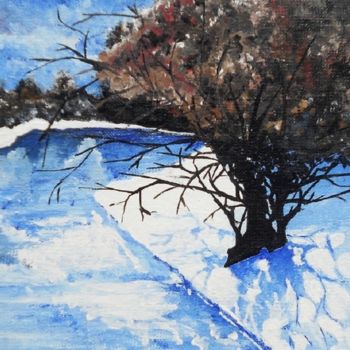 Pintura intitulada "fraicheur-hivernale…" por Lolo, Obras de arte originais, Acrílico