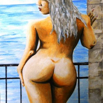 Painting titled "du-balcon.jpg" by Lolo, Original Artwork, Acrylic