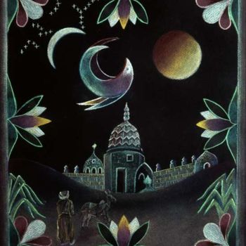 Painting titled "Islamic Night" by Sally Appleby, Original Artwork, Oil