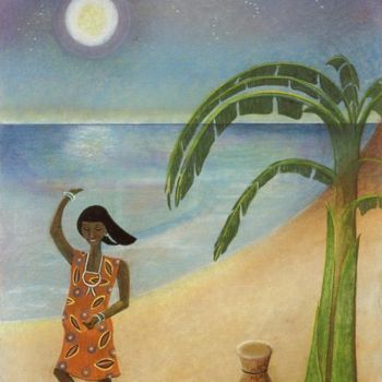 Pintura intitulada "Dancer with Palm" por Sally Appleby, Obras de arte originais