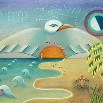 Pintura intitulada "Seagull" por Sally Appleby, Obras de arte originais, Óleo