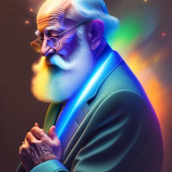 Digital Arts titled "Jewish Man praying 2" by Salomon Hazan, Original Artwork, AI generated image