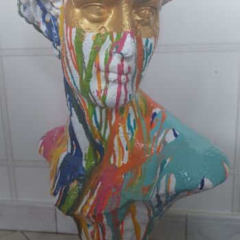 Sculpture intitulée "David d'or" par Saloua Mercier, Œuvre d'art originale, Acrylique
