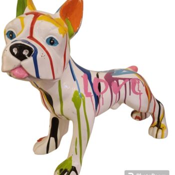 Sculpture intitulée "Happy dog" par Saloua Mercier, Œuvre d'art originale, Acrylique