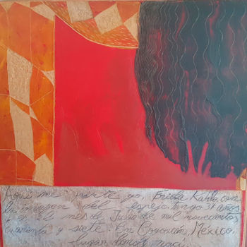 Картина под названием "FRIDA KAHLO" - Spa Pe, Подлинное произведение искусства, Масло Установлен на Деревянная панель