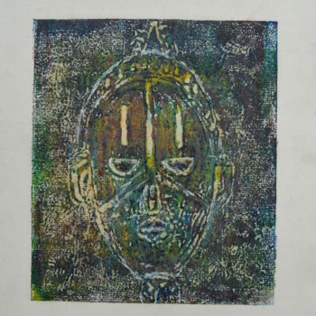 Printmaking titled "African Mask" by Salubi Onakufe Onakufe, Original Artwork, Other