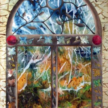 Pittura intitolato "ventana" da Salvador Cabello, Opera d'arte originale