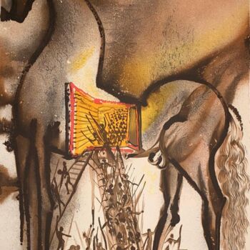 Отпечатки и Гравюры под названием "Trojan Horse - Salv…" - Salvador Dali, Подлинное произведение искусства, Литография
