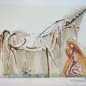 Estampas & grabados titulada "La Licorne" por Salvador Dali, Obra de arte original, Litografía