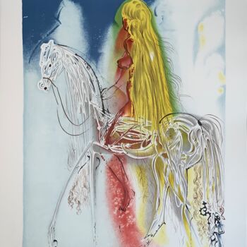 Printmaking titled "Lady Godiva" by Salvador Dali, Original Artwork, Lithography