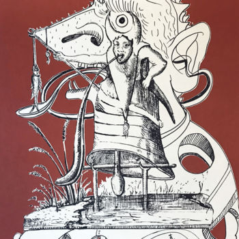 Printmaking titled "Les Songes Drolatiq…" by Salvador Dali, Original Artwork, Lithography