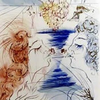 Printmaking titled "Let him kiss me" by Salvador Dali, Original Artwork