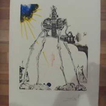Prenten & gravures getiteld "L'ELEPHANT DE L'ESP…" door Salvador Dali, Origineel Kunstwerk