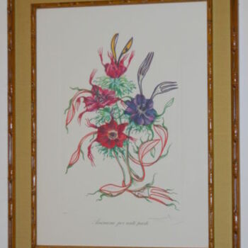 Printmaking titled "Anemone per Antipas…" by Salvador Dali, Original Artwork, Oil