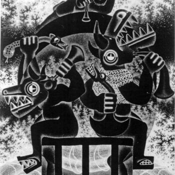 Tekening getiteld ""TROUBADORES OF TAU…" door Salvador Rosado, Origineel Kunstwerk, Inkt
