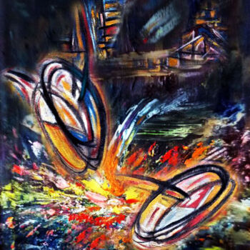 Peinture intitulée "THE BIRTH OF FORMS" par Salvador Rosado, Œuvre d'art originale, Huile