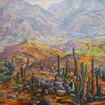 Painting titled "Cardal - Cerro Pan…" by Salvador Velarde, Original Artwork, Oil